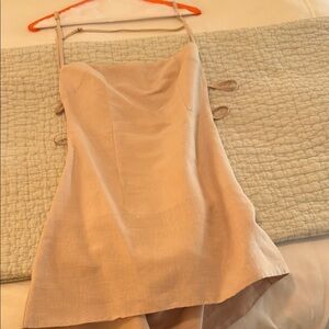 Elegant Tan Sleeveless Dress